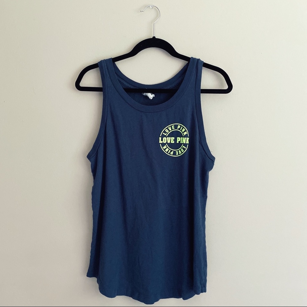 🆕 VS PINK | LOVE PINK Navy & Neon Green Tank